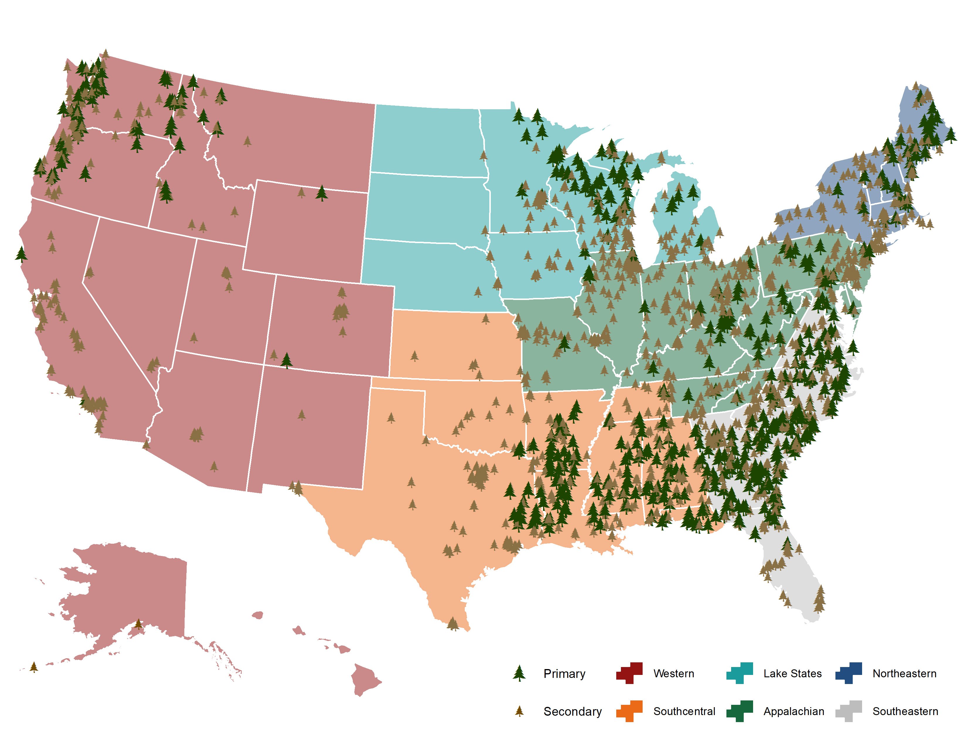 New FRA Map Illustrates Reach of US Forest Products Industry
